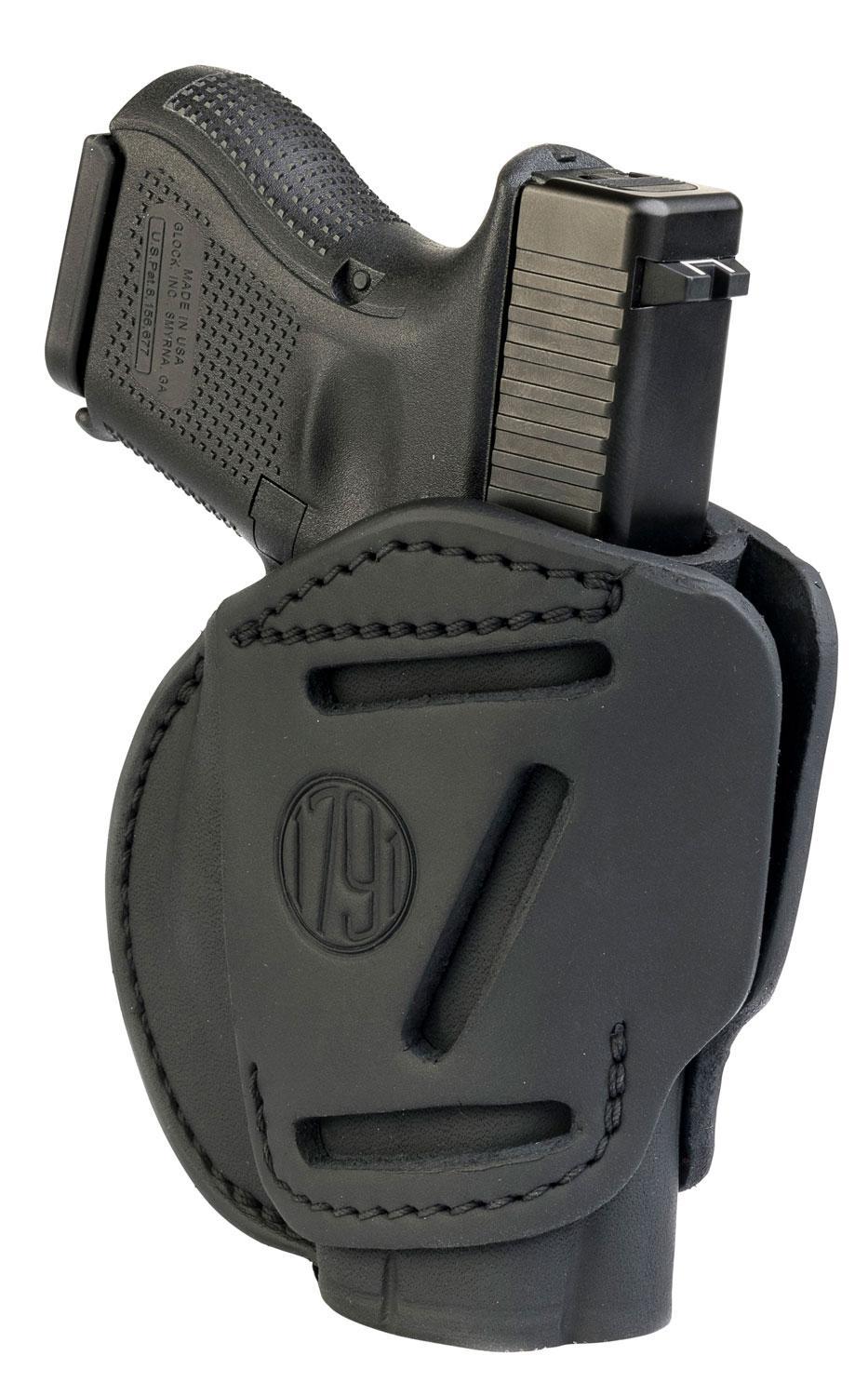 1791 Gunleather 3WH3SBLA 3-Way  IWB/OWB Size 03 Stealth Black Lea