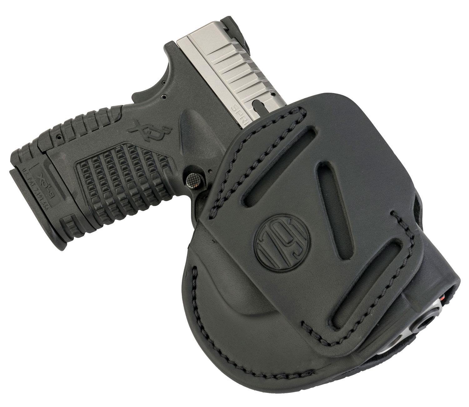 1791 Gunleather 3WH4SBLA 3-Way  IWB/OWB Size 04 Stealth Black Lea
