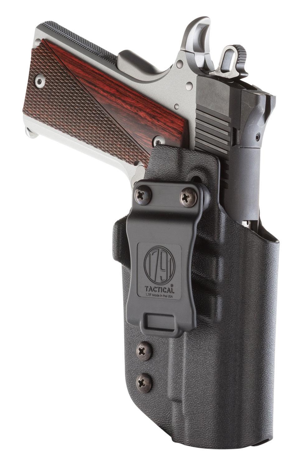 1791 Gunleather TACIWB1911BLKR Tactical Kydex  IWB Black Kydex Be