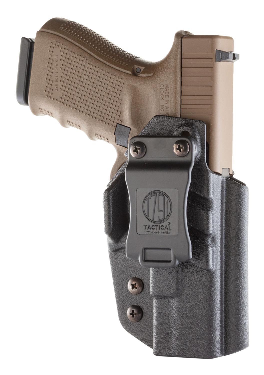 1791 Gunleather TACIWBGLOCKBLKR Tactical Kydex  IWB Black Kydex B