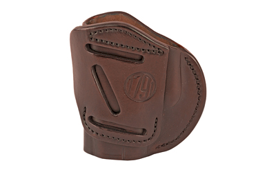 1791 Gunleather 4 Way Holster, Leather Belt Holster, Right Hand, Signature Brown, Fits Glock 26 27 33 & S&W MP9/Shield, Size 3 4WH-3-SBR-R