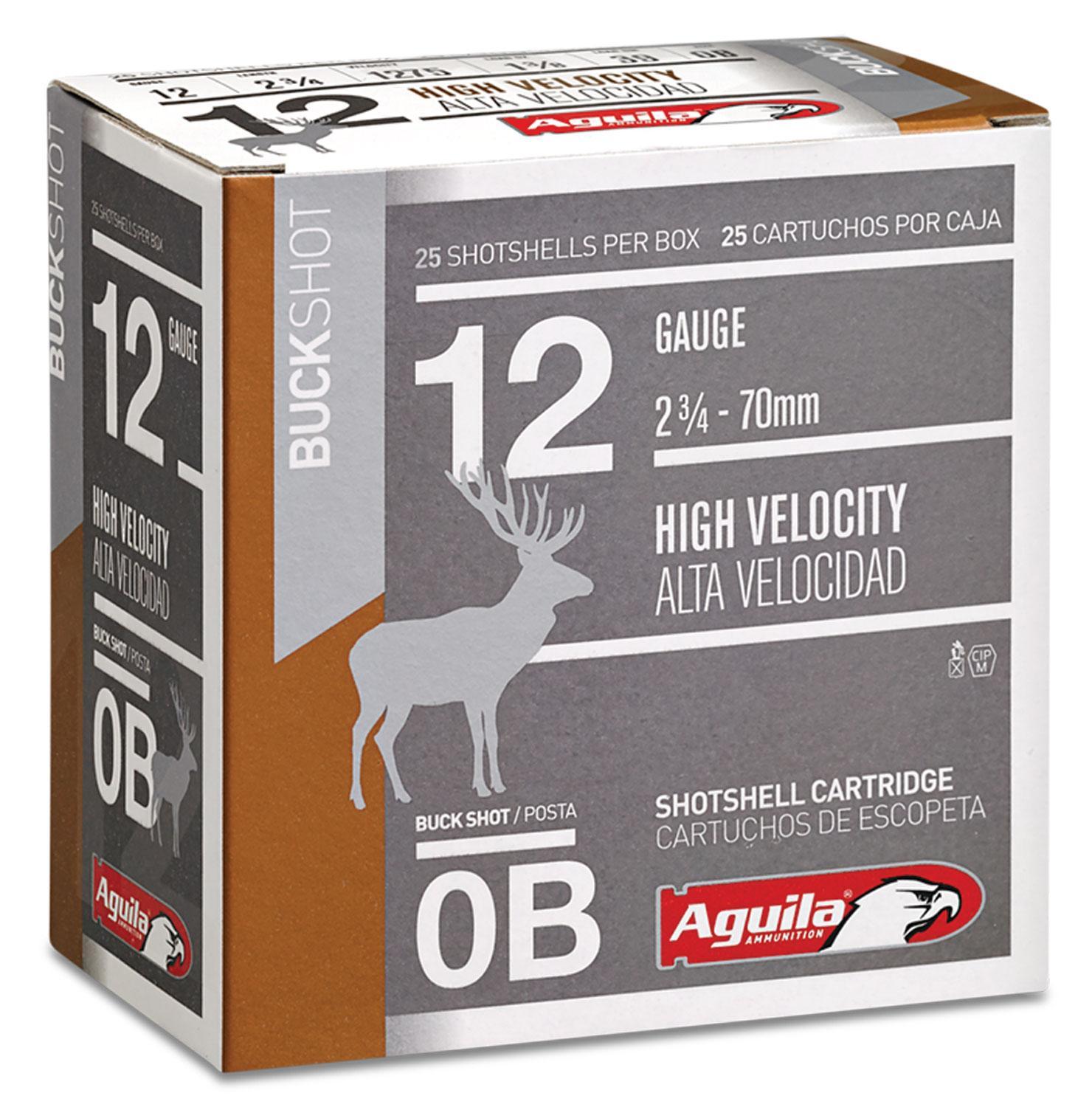 Aguila 1C1200BA Buckshot High Velocity 12 Gauge 2.75 1 3/8 oz 0 B