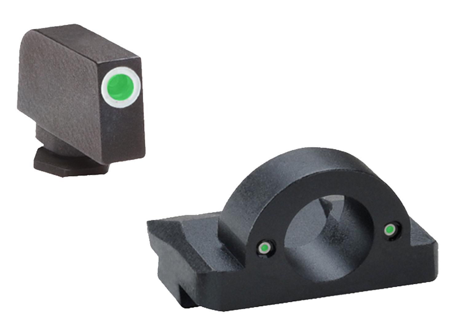 AmeriGlo GL125 Ghost Ring Sight Set for Glock  Black | Green Trit