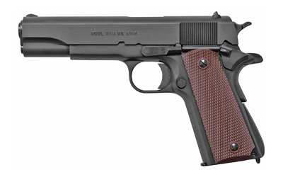 Auto Ordnance 1911, Semi-automatic, Metal Frame Pistol, Full Size, 45ACP, 5 Barrel, Steel, Matte Finish, Black, Plastic Grips, 7 Rounds, 1 Magazine, GI Specs 1911BKO