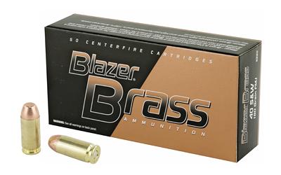 Blazer Ammunition Blazer Brass, 40 S&W, 180 Grain, Full Metal Jacket, 50 Round Box 5220