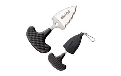 Cold Steel Mini Pal, 1 Fixed Blade Knife, Drop Point, 3/4 Serrated Edge, AUS 8A/Polished, Black Kraton, Secure-Ex Sheath CS-43NSK