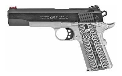 Colt's Manufacturing Competition Plus, Semi-automatic, Metal Frame Pistol, Full Size, 45ACP, 5 Barrel, Steel, Two-Tone Finish, G10 Black and Grey Grips, Novak Sights, 8 Rounds, 1 Magazine O1070CCP-TT