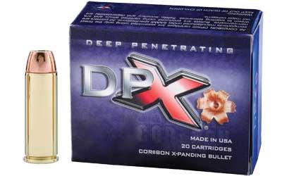 Corbon Ammo Deep Penetrating X Bullet, 45LC, +P, 225 Grain, Barnes X, 20 Round Box DPX45C225