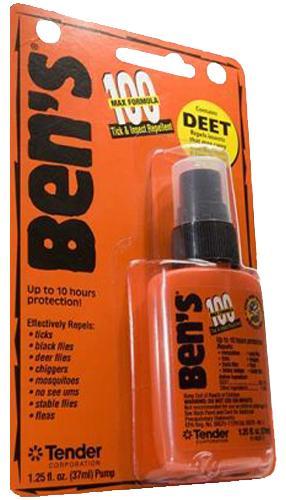 Ben's 00067070 100  Odorless Scent 1.25 oz Spray Repels Ticks & B