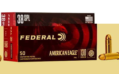 Federal American Eagle, 38 Special, 130 Grain, Full Metal Jacket, 50 Round Box AE38K