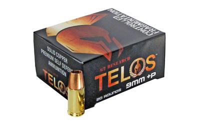 G2 Research Telos, 9MM +P, 92 Grain, Lead Free, 20 Round Box, California Certified Nonlead Ammunition G00619