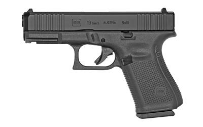 GLOCK 19 Gen 5, Striker Fired, Semi-automatic, Polymer Frame Pistol, Compact, 9MM, 4.02 Marksman Barrel, nDLC Finish, Black, Fixed Sights, Front Serrations, Ambidextrous Slide Stop Lever, Flared Mag Well, No Finger Grooves, 15 Rounds, 3 Magazines PA1 GLOCK 19 Gen 5, Striker Fired, Semi-automatic, Polymer Frame Pistol, Compact, 9MM, 4.02 Marksman Barrel, nDLC Finish, Black, Fixed Sights, Front Serrations, Ambidextrous Slide Stop Lever, Flared Mag Well, No Finger Grooves, 15 Rounds, 3 Magazines PA1