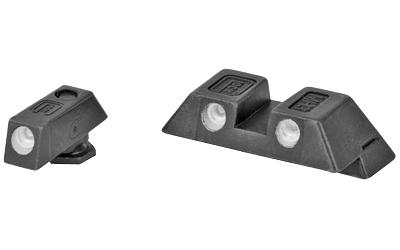 GLOCK OEM Night Sight Set, 6.5mm, For Glock G17/19/22/23/26/27/33/34/35/37/38/39, Does Not Fit G42/43, Green Dot, Steel 39928