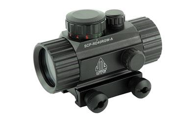 Leapers, Inc. - UTG SWATFORCE Red Dot Sight, Fits Picatinny, New Generation, 4, Red/Green Dot Sight, with Integral Picatinny Mounting Deck, Black SCP-RD40RGW-A
