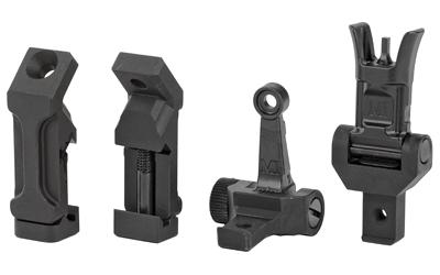 Midwest Industries Combat Rifle Sight, 45 Degree Offset, Adjustable Front and Rear, Low Profile, Fully Ambidextrous, Flip-Up, Includes A2 Sight Tool, Black Finish MI-CRS-OSS