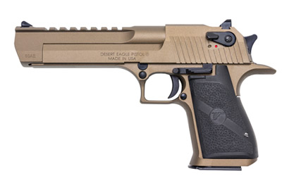 Magnum Research Desert Eagle, MK19, Single Action, Semi-automatic, Metal Frame Pistol, Full Size, 50 Action Express, 6 Barrel, Steel, Cerakote Finish, Burnt Bronze, Plastic Grips, Fixed Sights, Ambidextrous Thumb Safety, 7 Rounds, 1 Magazine, Ambidex