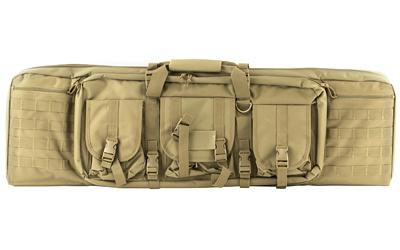 NcSTAR Double Carbine Case, 42 Rifle Case, Nylon, Tan, Exterior PALS Webbing, Interior Padded with Thick Foam, Accommodates two Rifles CVDC2946T-42