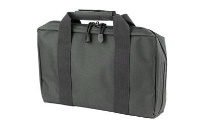 NcSTAR Discreet Pistol Case, Nylon, Black, Two Padded Handgun Compartments, Six Elastic Magazine Loops, Carry Handle CPB2903