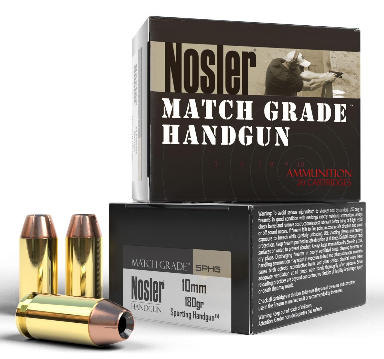 Nosler 51400 Match Grade  10mm Auto 180 gr Jacketed Hollow Point