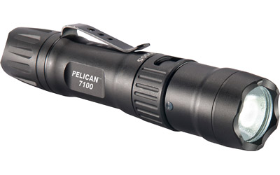Pelican 7100 Variable Output LED - 695/348/33 Flashlight with Clip, Rechargeable, Nylon Holster, Black 071000-0000-110