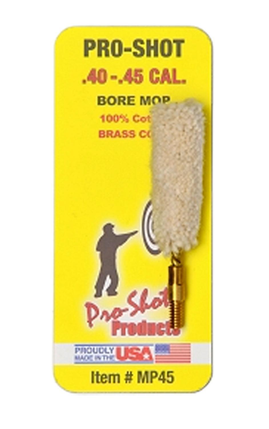 Pro-Shot MP45 Bore Mop  .40 - .45 Cal Pistol #8-32 Thread 100% Co