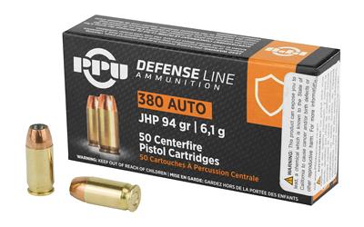 Prvi Partizan Handgun Defense, 380 ACP, 94Grain, Jacketed Hollow Point, 50 Round Box PPD380A