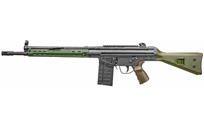 PTR Industries PTR-91 GIRK, Semi-automatic Rifle, 308 Win, 16 Barrel, Black, Green Furniture, 20Rd, Welded Scope Mount, Metal Lower, Removable 5/X24 Flash Hider, 1-20Rd Magazine PTR 113