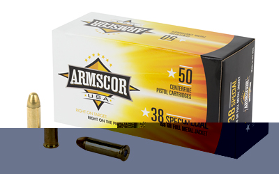 Armscor 38 Special, 158 Grain, Full Metal Jacket, 50 Round Box FAC38-17N