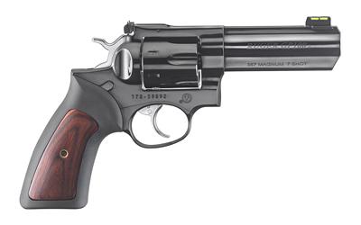 Ruger GP100, TALO Edition, Double Action, Revolver, 357 Magnum, 4.2 Barrel, Steel, Blued Finish, Rubber Grips with Wood Inlay, Fiber Optic Front and Adjustable Rear Sights, 7 Rounds 01772