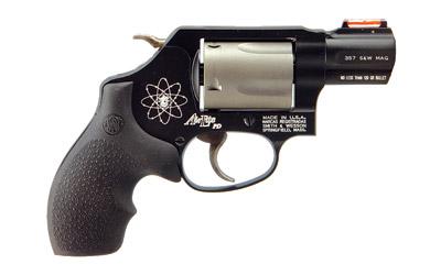 Smith & Wesson Model 360, Double/Single Action, Metal Frame Revolver, J-Frame, 357 Magnum, 1.88 Barrel, Scandium, Titanium Alloy Cylinder, Matte Finish, Black, Rubber Grips, Hi-Viz Fiber Optic Sights, 5 Rounds 163064