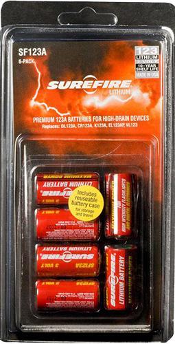 SureFire SF6BC 123A Batteries  Red/Black 3.0 Volts 1,500 mAh (6)