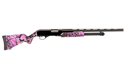 Stevens 320 Field Grade Muddy Girl Compact, Pump Action Shotgun, 20 Gauge 3 Chamber, 26 Vent Rib Barrel, Matte Finish, Black, Muddy Girl Camo Polymer Stock, Right Hand, Modified Choke, Bead Sight, 5 Rounds 22560